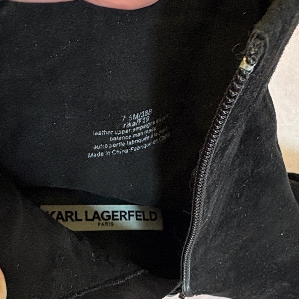 Karl Lagerfeld Black Heeled Boots with Embellishments - Picture 14 of 15